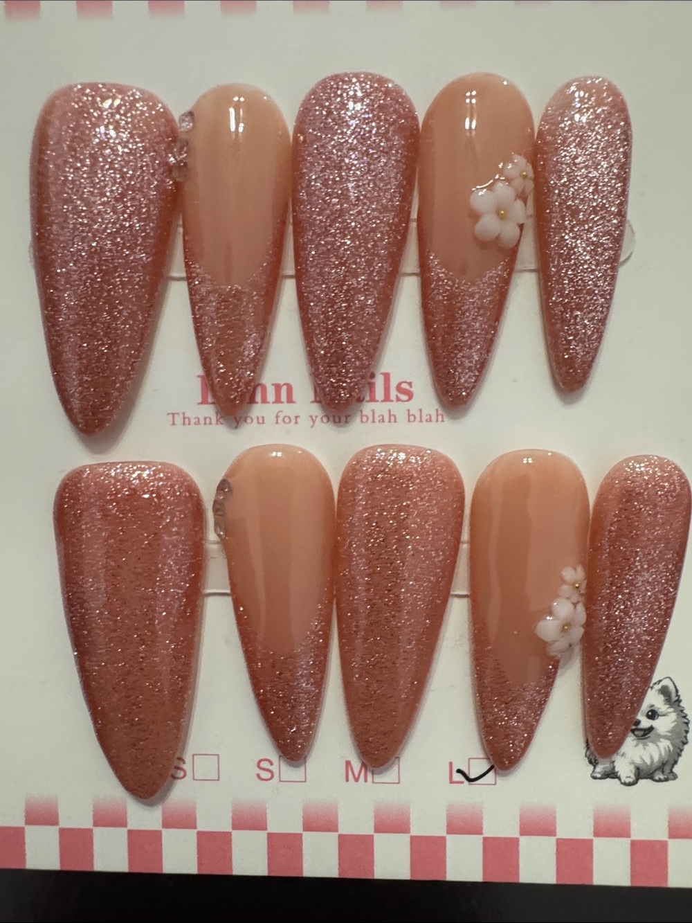 Glitter Pink Stiletto Press-On Nails
